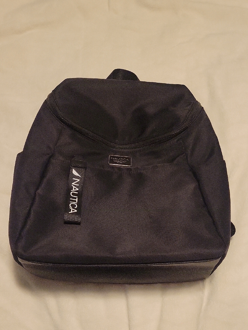 Nautica Black Nylon Backpack, Travel,  Everyday, Back Pack, Laptop  Like New